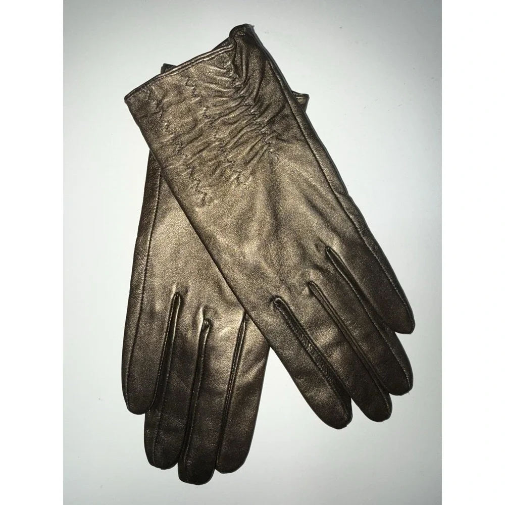 Renee's NYC Accessories Pewter‎ Leather Gloves Size Large L